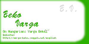 beko varga business card